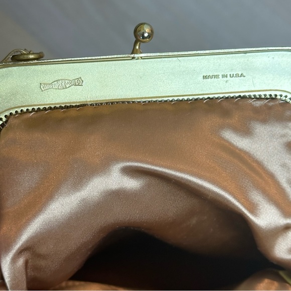 Vintage WHITING & DAVIS Gold Mesh Gold Frame Evening Bag Formal Wedding - Picture 5 of 7